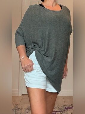 Pretty Good Olive Gray Knot-Side Asymmetric Tunic